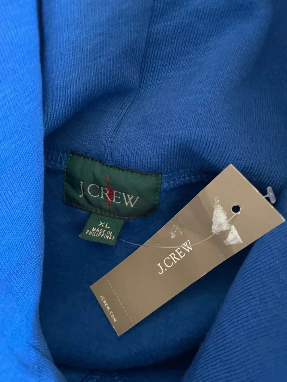 J. CREW '83‎ fleece hoodie in Electric Blue Size XL NWT $128 C0176